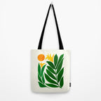 Mid Century Emerald Garden Botanical Tote Bag Gallery Image 2