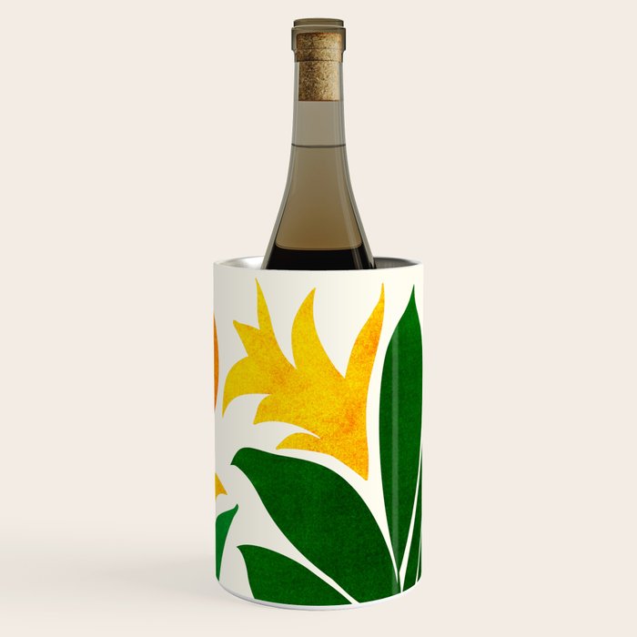 Mid Century Emerald Garden Botanical Wine Chiller Gallery Image 1