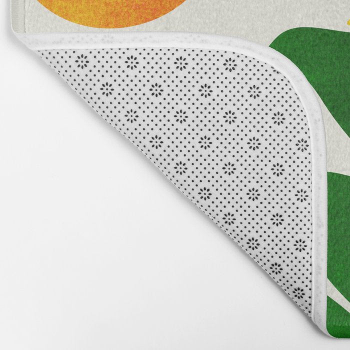 Mid Century Emerald Garden Botanical Bath Mat Gallery Image 2