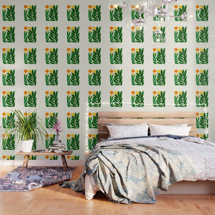 Mid Century Emerald Garden Botanical Wallpaper Gallery Image 3