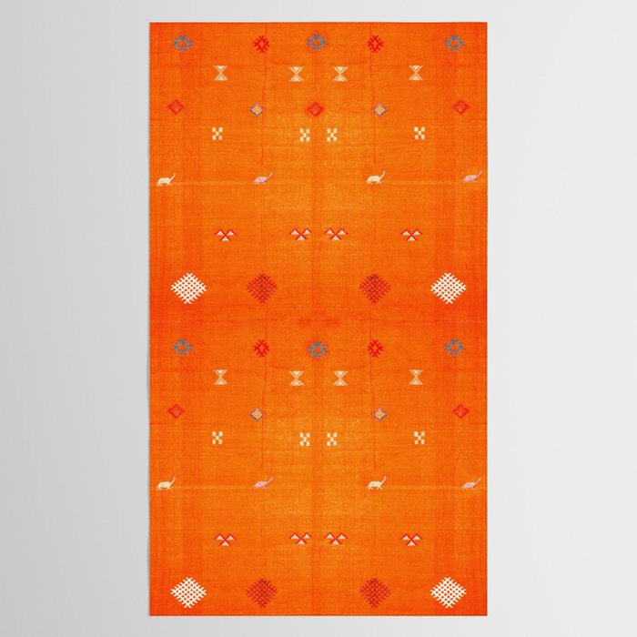 Orange Oriental Traditional Creative Berber Moroccan Fabric Style Tablecloth Gallery Image 2