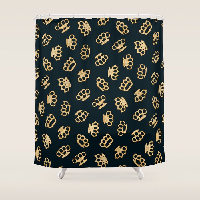 Brass Knuckles With Good Thoughts Shower Curtain Gallery Image 1