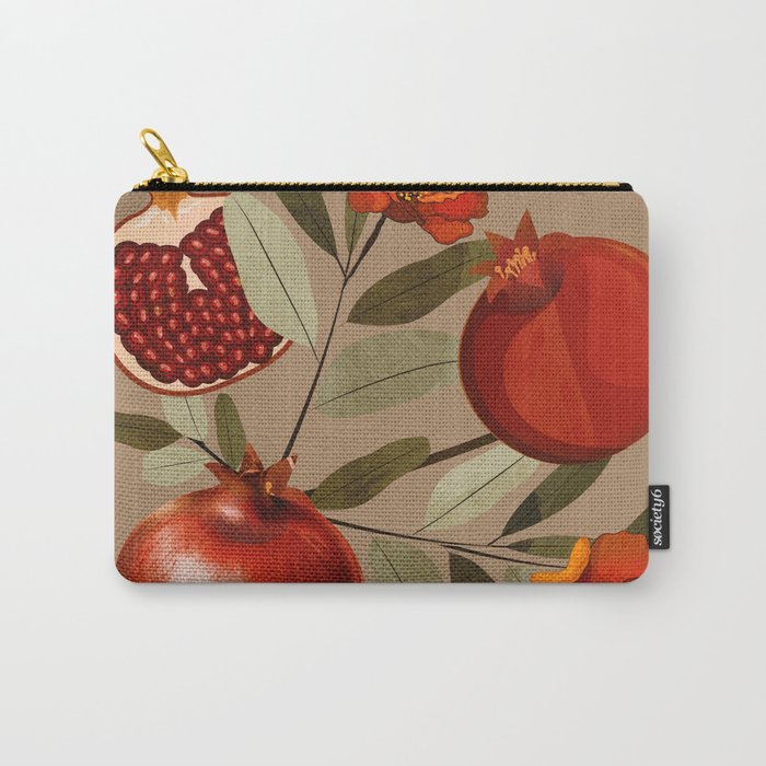 Pomegranate Botanical Art 1 Carry All Pouch Gallery Image 1