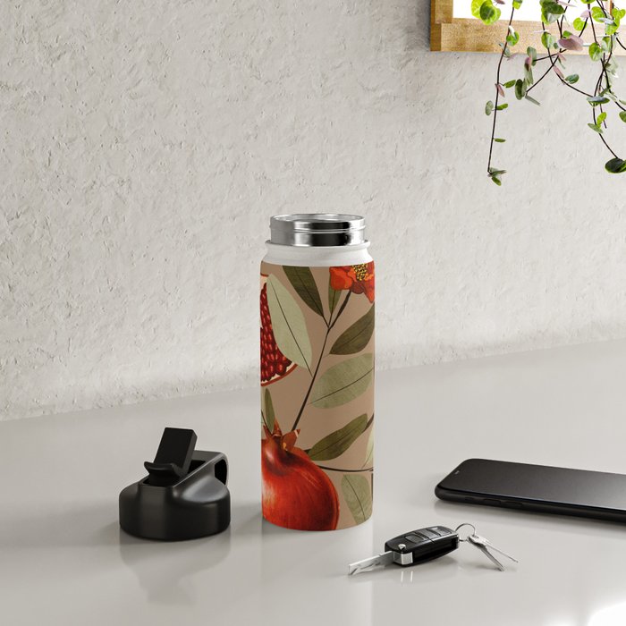 Pomegranate Botanical Art 1 Water Bottle Gallery Image 4