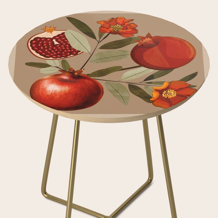 Pomegranate Botanical Art 1 Side Table Gallery Image 2