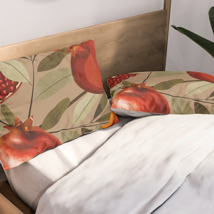Pomegranate Botanical Art 1 Pillow Sham Gallery Image 2