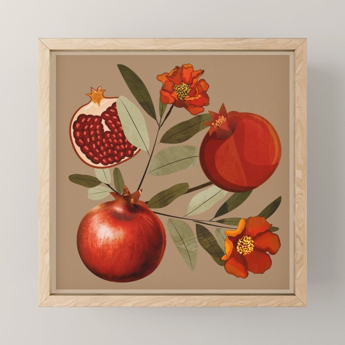 Pomegranate Botanical Art 1 Mini Art Print Gallery Image 1