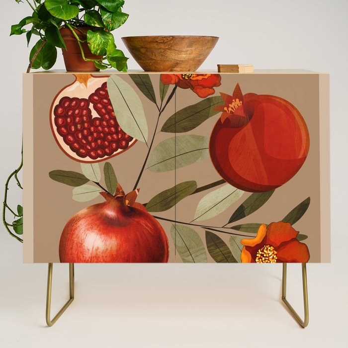 Pomegranate Botanical Art 1 Credenza Gallery Image 1