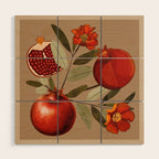 Pomegranate Botanical Art 1 Wood Wall Art Gallery Image 1