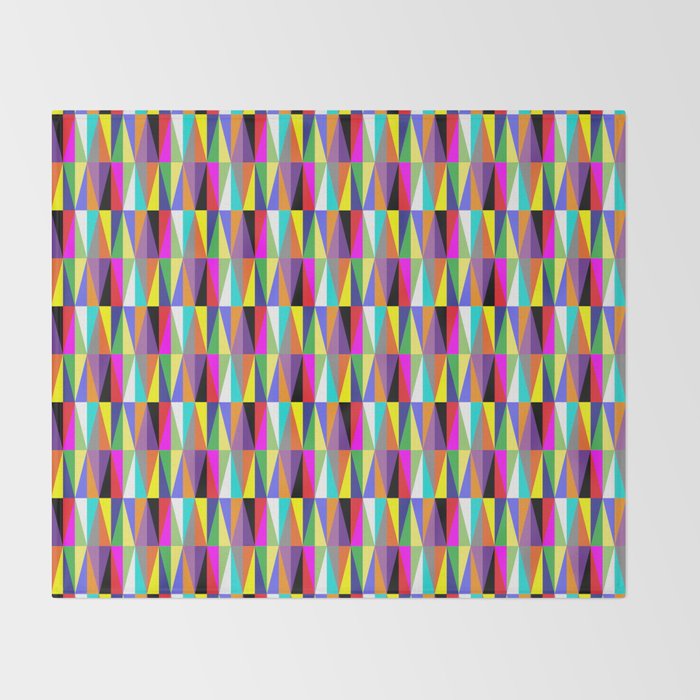 Colourful Geometric Diamonds Pattern No 1 Multicolors Throw Blanket Gallery Image 2