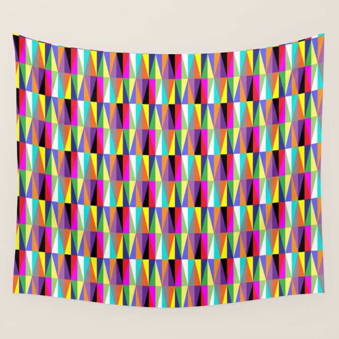 Colourful Geometric Diamonds Pattern No 1 Multicolors Wall Tapestry Gallery Image 4