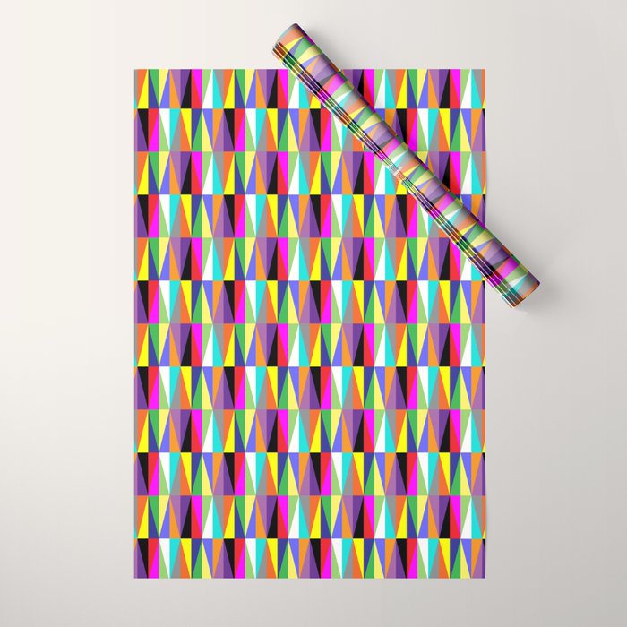 Colourful Geometric Diamonds Pattern No 1 Multicolors Wrapping Paper Gallery Image 1