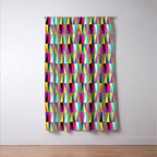Colourful Geometric Diamonds Pattern No 1 Multicolors Window Curtain Gallery Image 3
