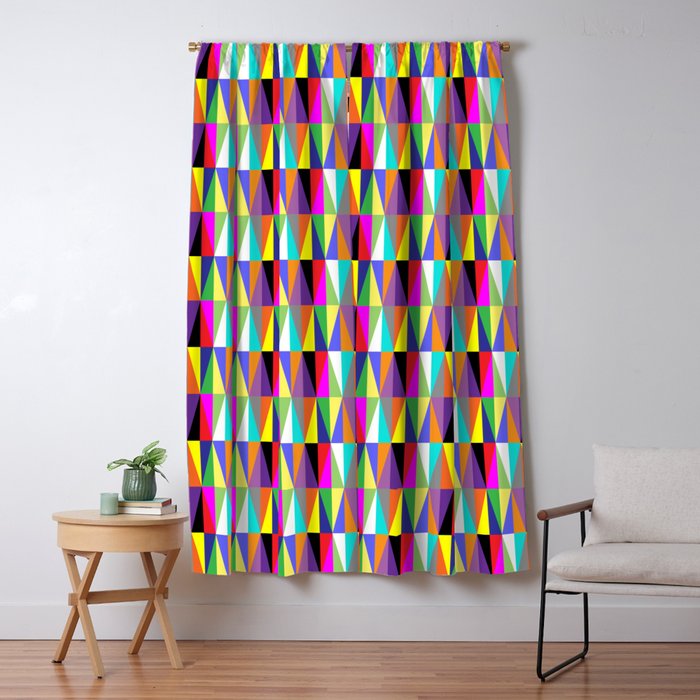 Colourful Geometric Diamonds Pattern No 1 Multicolors Window Curtain Gallery Image 5