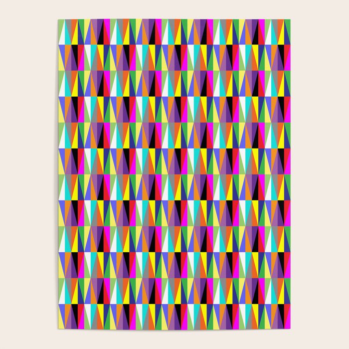 Colourful Geometric Diamonds Pattern No 1 Multicolors Poster Gallery Image 4