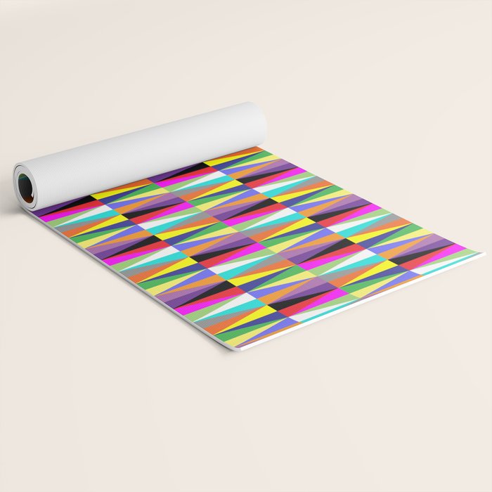 Colourful Geometric Diamonds Pattern No 1 Multicolors Yoga Mat Gallery Image 2