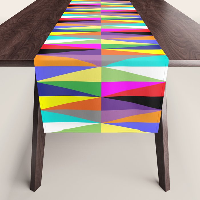 Colourful Geometric Diamonds Pattern No 1 Multicolors Table Runner Gallery Image 1