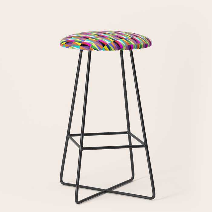 Colourful Geometric Diamonds Pattern No 1 Multicolors Stool Gallery Image 1