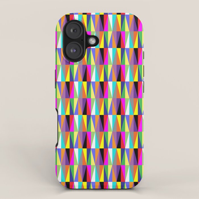Colourful Geometric Diamonds Pattern No 1 Multicolors iPhone Case Gallery Image 1