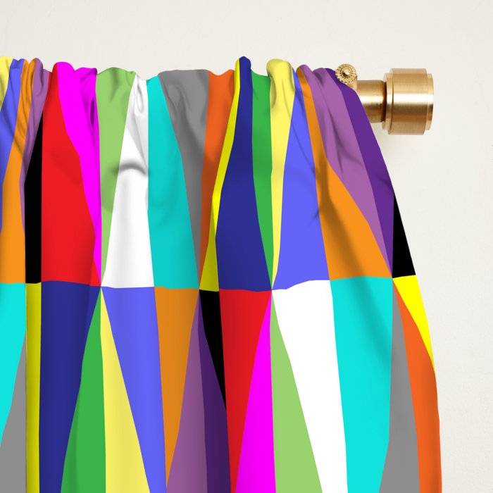 Colourful Geometric Diamonds Pattern No 1 Multicolors Window Curtain Gallery Image 2
