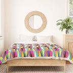 Colourful Geometric Diamonds Pattern No 1 Multicolors Duvet Cover Gallery Image 3