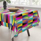 Colourful Geometric Diamonds Pattern No 1 Multicolors Tablecloth Gallery Image 3