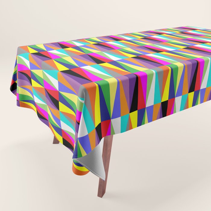Colourful Geometric Diamonds Pattern No 1 Multicolors Tablecloth Gallery Image 1