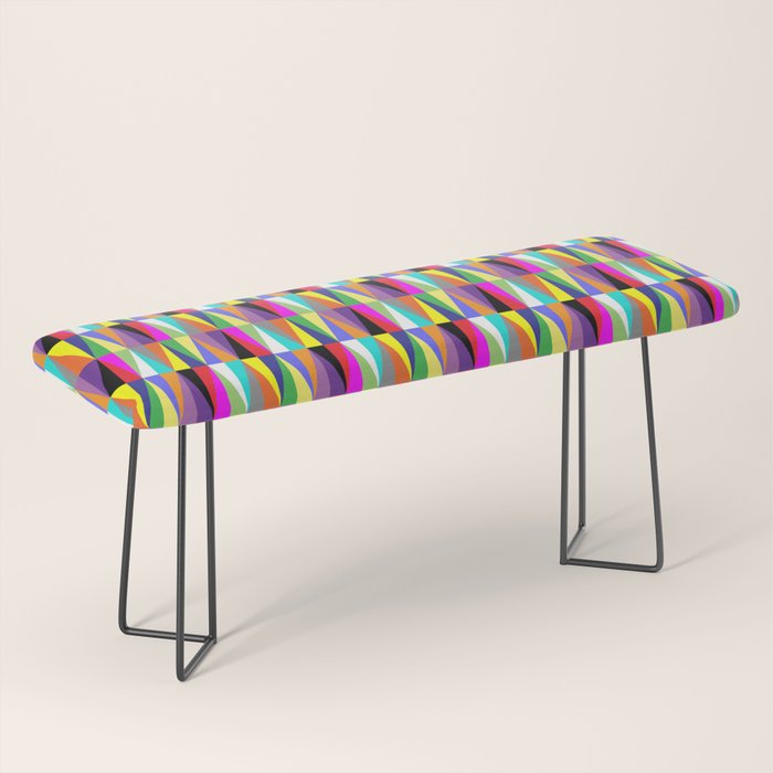 Colourful Geometric Diamonds Pattern No 1 Multicolors Bench Gallery Image 1