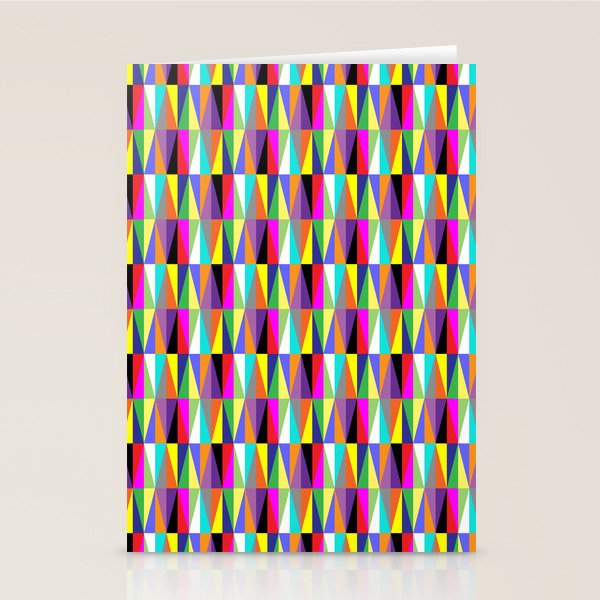 Colourful Geometric Diamonds Pattern No 1 Multicolors Stationery Card Gallery Image 1