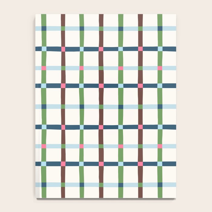 Windowpane Plaid Blue Green on Cream Notebook Gallery Image 4
