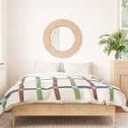 Windowpane Plaid Blue Green on Cream Duvet Cover Gallery Image 3