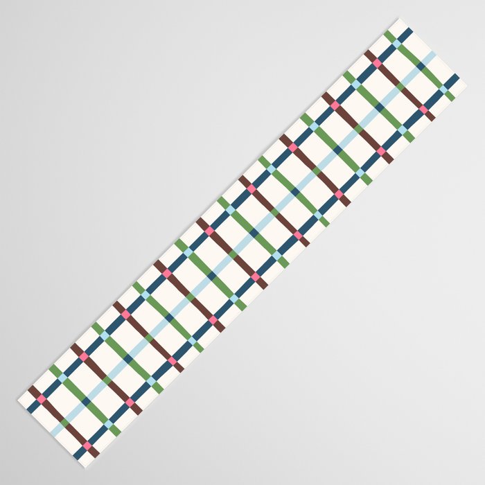 Windowpane Plaid Blue Green on Cream Table Runner Gallery Image 3