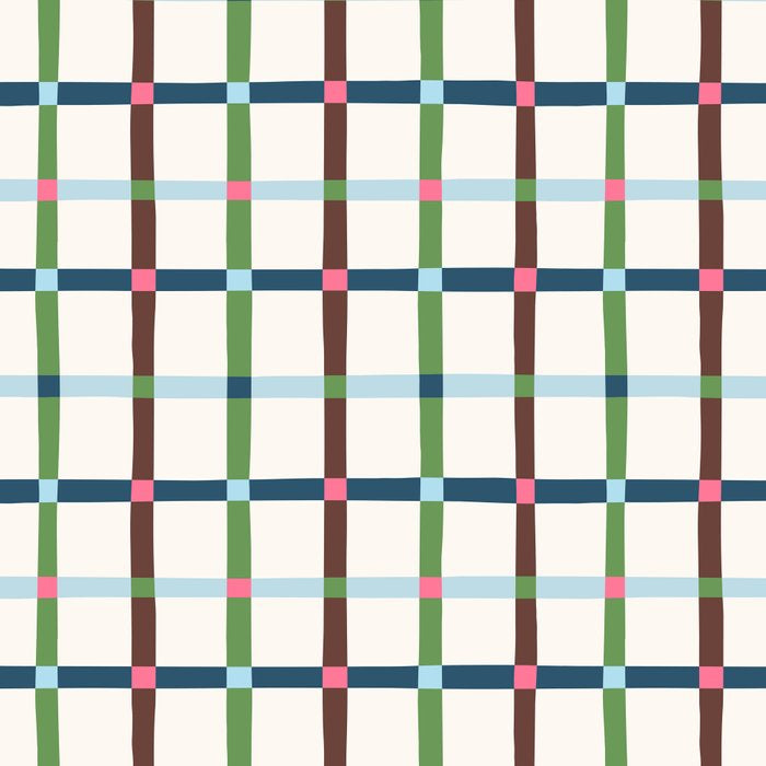 Windowpane Plaid Blue Green on Cream Coffee Mug Gallery Image 2