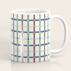 Windowpane Plaid Blue Green on Cream Coffee Mug Gallery Image 1