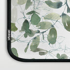 Festive, Watercolor, Leaves Print, White and Green Laptop Sleeve Gallery Image 3