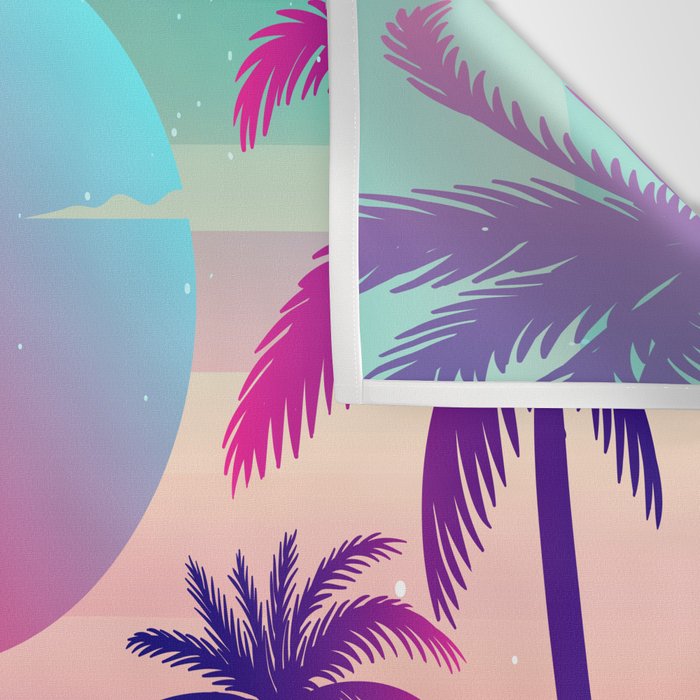 Sunset Palm Trees Vaporwave Aesthetic Wall Tapestry Gallery Image 3