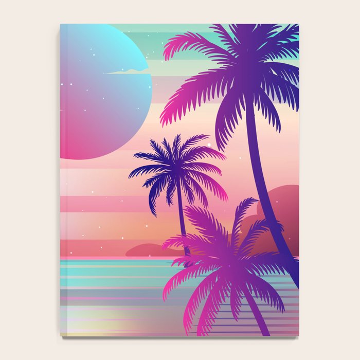 Sunset Palm Trees Vaporwave Aesthetic Notebook Gallery Image 4