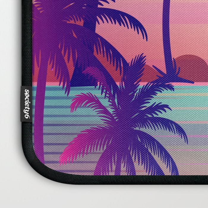 Sunset Palm Trees Vaporwave Aesthetic Laptop Sleeve Gallery Image 3