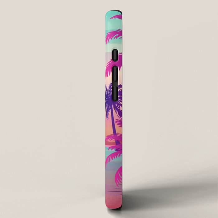 Sunset Palm Trees Vaporwave Aesthetic iPhone Case Gallery Image 2