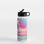 Sunset Palm Trees Vaporwave Aesthetic Water Bottle Gallery Image 1