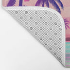 Sunset Palm Trees Vaporwave Aesthetic Bath Mat Gallery Image 2