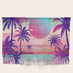 Sunset Palm Trees Vaporwave Aesthetic Wall Hanging Gallery Image 1