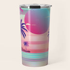 Sunset Palm Trees Vaporwave Aesthetic Travel Mug Gallery Image 1