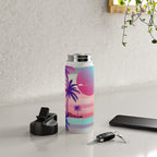 Sunset Palm Trees Vaporwave Aesthetic Water Bottle Gallery Image 4