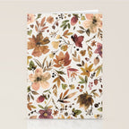Harvest 2025 Artistic Autumn Floral Leaves Brown Stationery Card Gallery Image 2