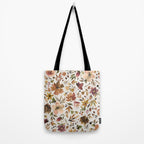 Harvest 2025 Artistic Autumn Floral Leaves Brown Tote Bag Gallery Image 2