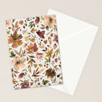 Harvest 2025 Artistic Autumn Floral Leaves Brown Stationery Card Gallery Image 2