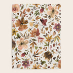 Harvest 2025 Artistic Autumn Floral Leaves Brown Poster Gallery Image 4