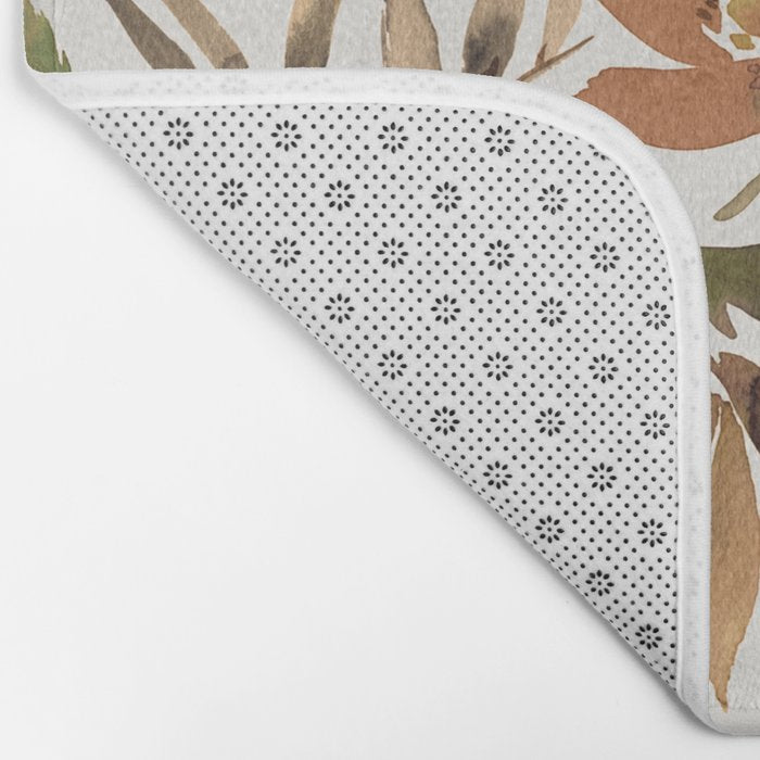 Harvest 2025 Artistic Autumn Floral Leaves Brown Bath Mat Gallery Image 2