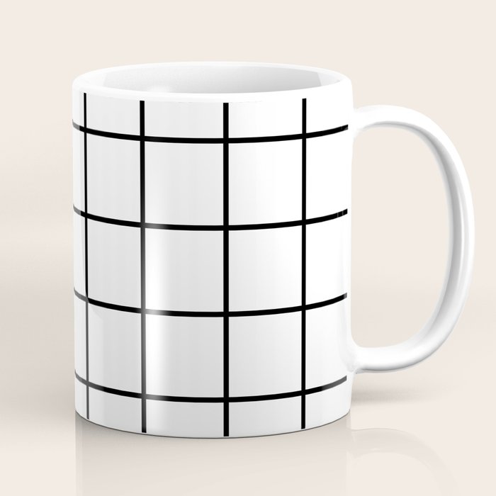 Black and White Grid Coffee Mug Gallery Image 1